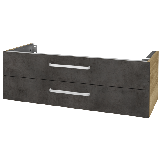 Unterschrank für Waschtischplatte DSD SZZ2 120 (Höhe 40 cm)  - D26 Ontario - Griff T01 - D16 Dark Beton - Nein