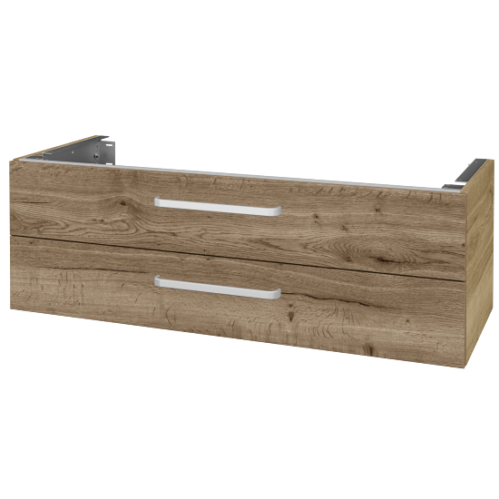 Unterschrank für Waschtischplatte DSD SZZ2 120 (Höhe 40 cm)  - D26 Ontario - Griff T01 - D21 Tobacco - Nein