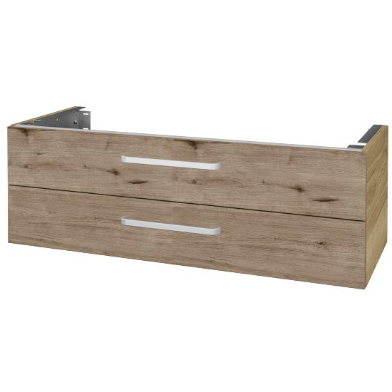 Unterschrank für Waschtischplatte DSD SZZ2 120 (Höhe 40 cm)  - D26 Ontario - Griff T01 - D23 Eiche Herkules - Nein