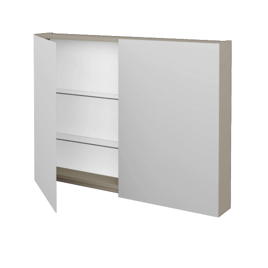 Badezimmer Spiegelschrank AMBIENTE GA2E 100  - L04 Beige Lack Hochglanz