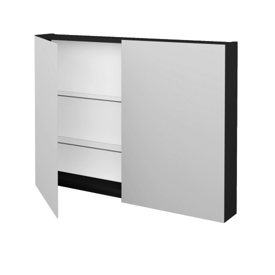 Badezimmer Spiegelschrank AMBIENTE GA2E 100  - L03 Grau Metallic Lack Hochglanz