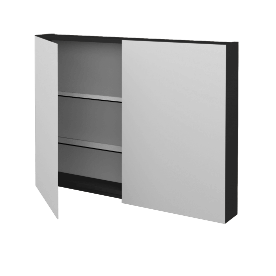 Badezimmer Spiegelschrank AMBIENTE GA2E 100  - N03 Graphite