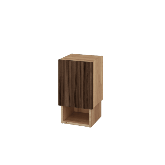 Hängeschrank EDITION SYDO 35  - A01 Eiche (Massivholz) - D06 Nussbaum - Links