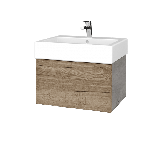 Waschtischunterschrank FLAT SZZ 60 (Waschtisch Duravit Vero)  - D01 Beton - D21 Tobacco