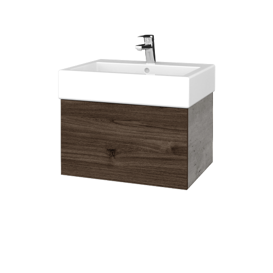 Waschtischunterschrank FLAT SZZ 60 (Waschtisch Duravit Vero)  - D01 Beton - D25 Teak