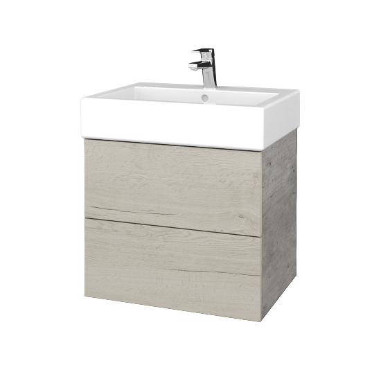 Waschtischunterschrank FLAT SZZ2 60 (Waschtisch Duravit Vero)  - D01 Beton - D28 Alberta