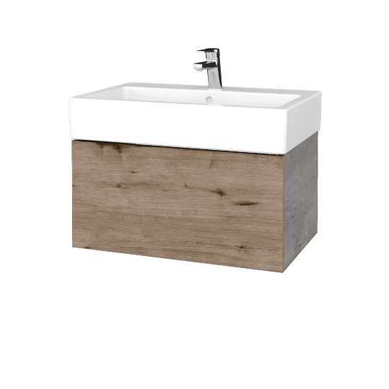 Waschtischunterschrank FLAT SZZ 70 (Waschtisch Duravit Vero)  - D01 Beton - D23 Herkules