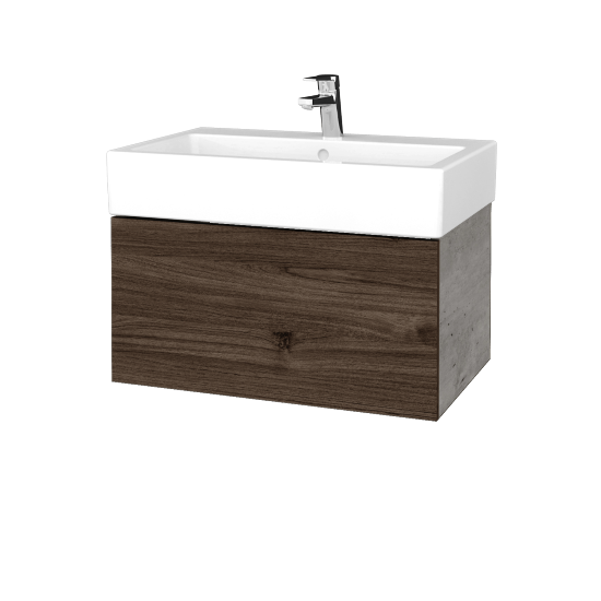 Waschtischunterschrank FLAT SZZ 70 (Waschtisch Duravit Vero)  - D01 Beton - D25 Teak