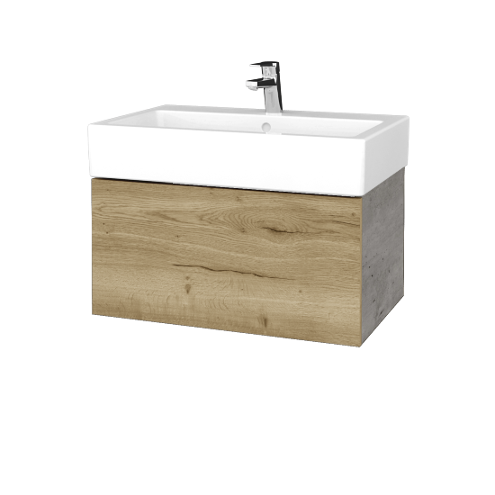 Waschtischunterschrank FLAT SZZ 70 (Waschtisch Duravit Vero)  - D01 Beton - D26 Ontario