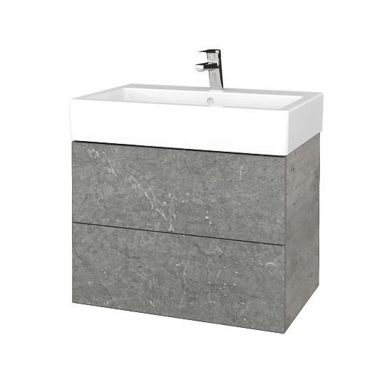 Waschtischunterschrank FLAT SZZ2 70 (für Waschtisch Duravit Vero)  - D01 Beton - D20 Galaxy