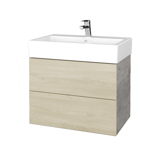 Waschtischunterschrank FLAT SZZ2 70 (für Waschtisch Duravit Vero)  - D01 Beton - D24 Ohio