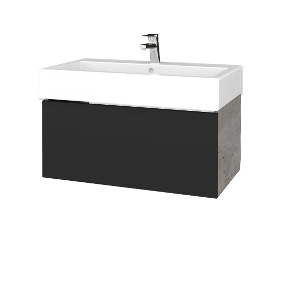 Waschtischunterschrank FLAT SZZ 80 (Waschtisch Duravit Vero)  - D01 Beton - N03 Graphite