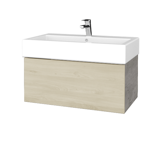 Waschtischunterschrank FLAT SZZ 80 (Waschtisch Duravit Vero)  - D01 Beton - D24 Ohio