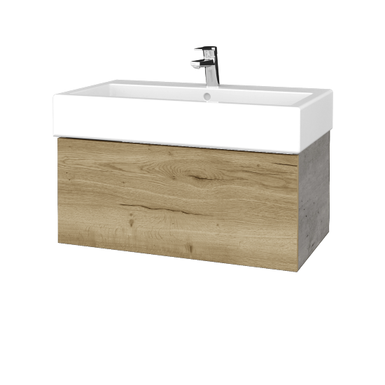 Waschtischunterschrank FLAT SZZ 80 (Waschtisch Duravit Vero)  - D01 Beton - D26 Ontario