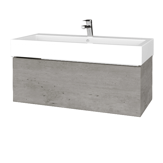 Waschtischunterschrank FLAT SZZ 100 (Waschtisch Duravit Vero)  - D01 Beton - D01 Beton