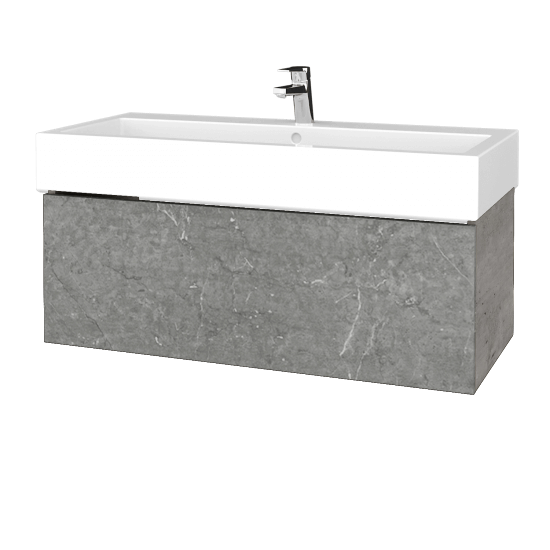 Waschtischunterschrank FLAT SZZ 100 (Waschtisch Duravit Vero)  - D01 Beton - D20 Galaxy