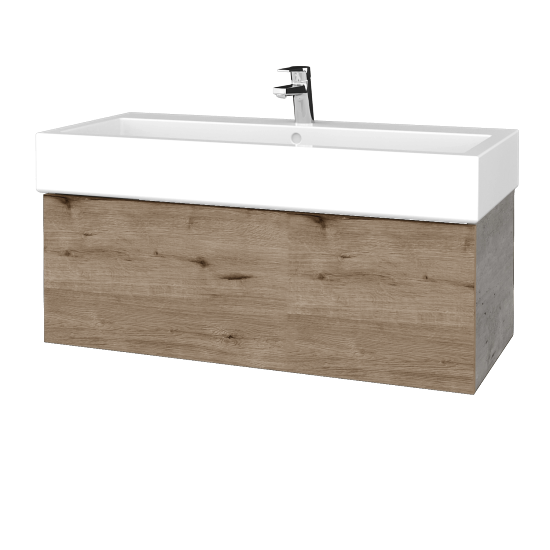 Waschtischunterschrank FLAT SZZ 100 (Waschtisch Duravit Vero)  - D01 Beton - D23 Herkules