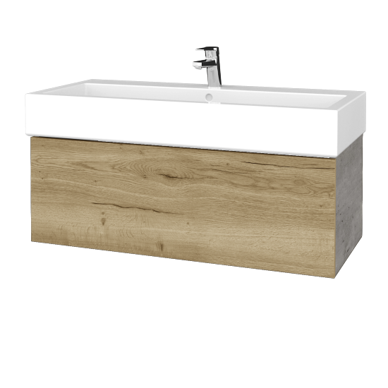 Waschtischunterschrank FLAT SZZ 100 (Waschtisch Duravit Vero)  - D01 Beton - D26 Ontario