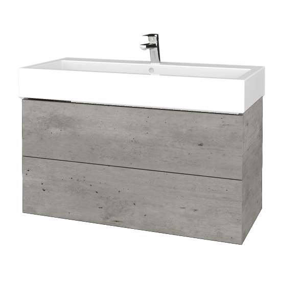 Waschtischunterschrank FLAT SZZ2 100 (Waschtisch Duravit Vero)  - D01 Beton - D01 Beton