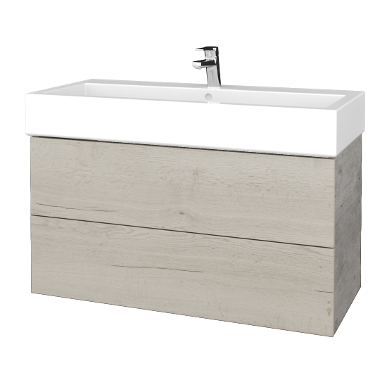 Waschtischunterschrank FLAT SZZ2 100 (Waschtisch Duravit Vero)  - D01 Beton - D28 Alberta