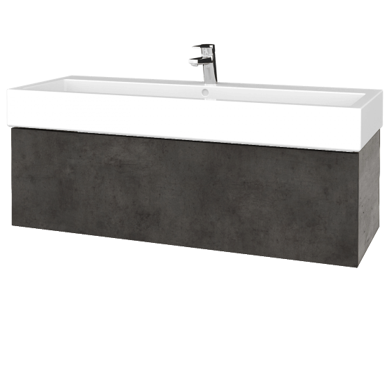 Waschtischunterschrank FLAT SZZ 120 (Waschtisch Duravit Vero)  - D01 Beton - D16 Dark Beton