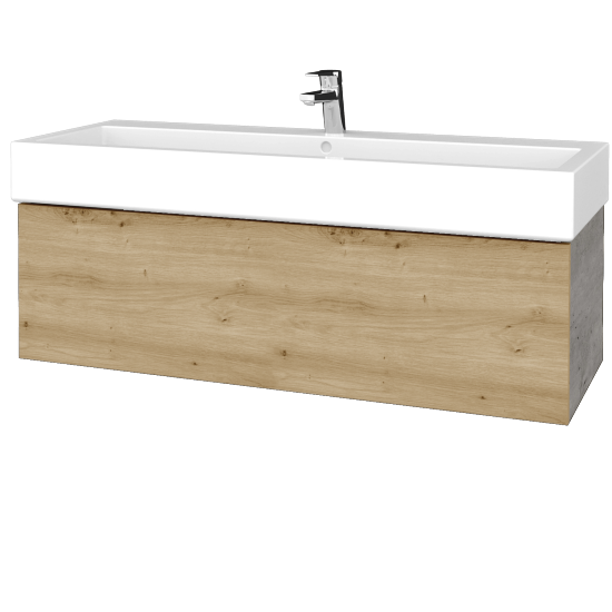 Waschtischunterschrank FLAT SZZ 120 (Waschtisch Duravit Vero)  - D01 Beton - D22 Caramel