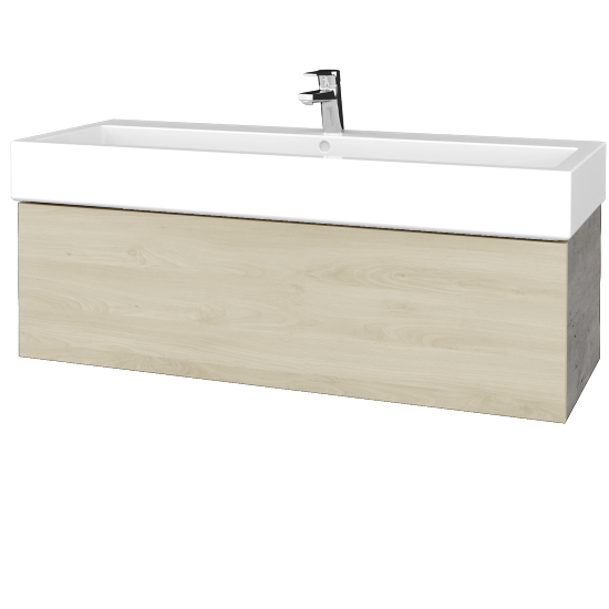 Waschtischunterschrank FLAT SZZ 120 (Waschtisch Duravit Vero)  - D01 Beton - D24 Ohio