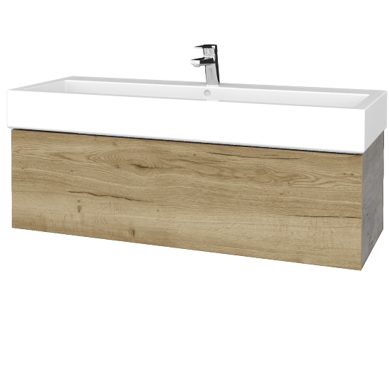 Waschtischunterschrank FLAT SZZ 120 (Waschtisch Duravit Vero)  - D01 Beton - D26 Ontario