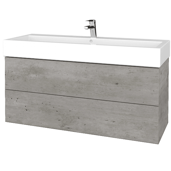 Waschtischunterschrank FLAT SZZ2 120 (Waschtisch Duravit Vero)  - D01 Beton - D01 Beton