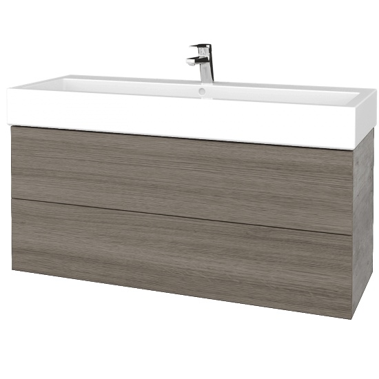 Waschtischunterschrank FLAT SZZ2 120 (Waschtisch Duravit Vero)  - D01 Beton - D03 Cafe