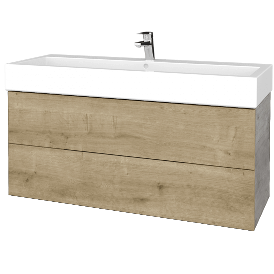 Waschtischunterschrank FLAT SZZ2 120 (Waschtisch Duravit Vero)  - D01 Beton - D09 Arlington