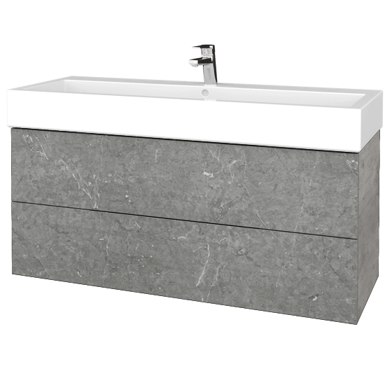 Waschtischunterschrank FLAT SZZ2 120 (Waschtisch Duravit Vero)  - D01 Beton - D20 Galaxy