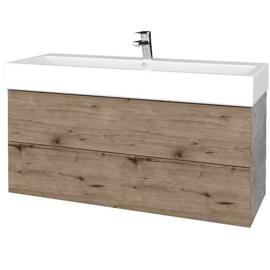 Waschtischunterschrank FLAT SZZ2 120 (Waschtisch Duravit Vero)  - D01 Beton - D23 Herkules