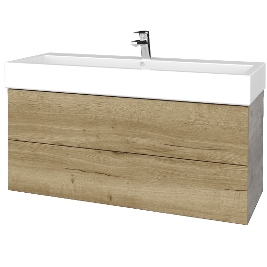 Waschtischunterschrank FLAT SZZ2 120 (Waschtisch Duravit Vero)  - D01 Beton - D26 Ontario