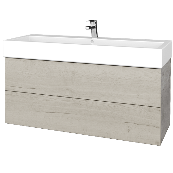 Waschtischunterschrank FLAT SZZ2 120 (Waschtisch Duravit Vero)  - D01 Beton - D28 Alberta