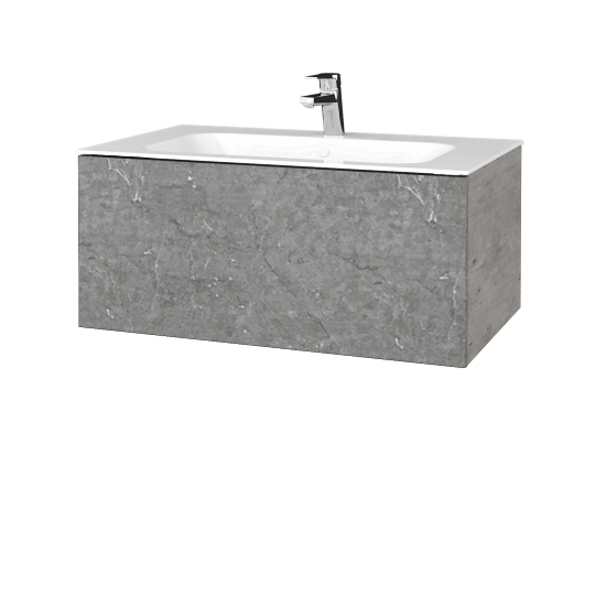 Waschtischunterschrank FLAT SZZ 80 (Waschtisch Finion)  - D01 Beton - D20 Galaxy