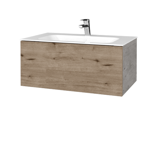 Waschtischunterschrank FLAT SZZ 80 (Waschtisch Finion)  - D01 Beton - D23 Herkules