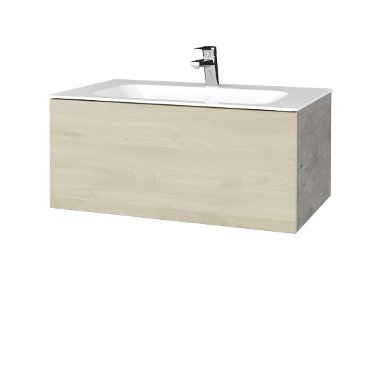 Waschtischunterschrank FLAT SZZ 80 (Waschtisch Finion)  - D01 Beton - D24 Ohio