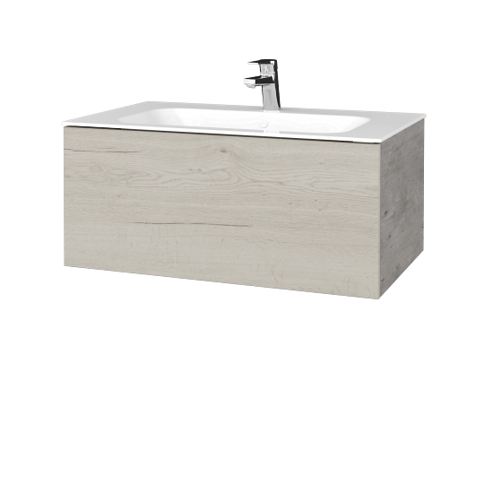 Waschtischunterschrank FLAT SZZ 80 (Waschtisch Finion)  - D01 Beton - D28 Alberta