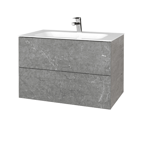 Waschtischunterschrank FLAT SZZ2 80 (Waschtisch Finion)  - D01 Beton - D20 Galaxy