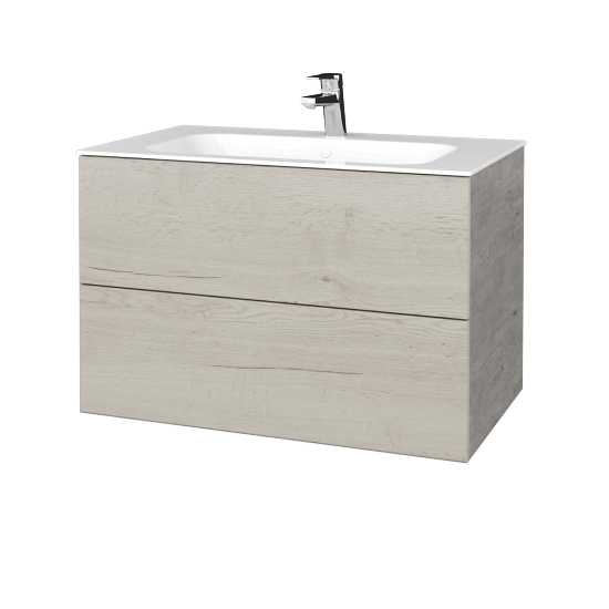 Waschtischunterschrank FLAT SZZ2 80 (Waschtisch Finion)  - D01 Beton - D28 Alberta