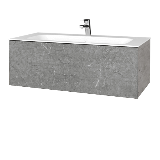 Waschtischunterschrank FLAT SZZ 100 (Waschtisch Finion)  - D01 Beton - D20 Galaxy