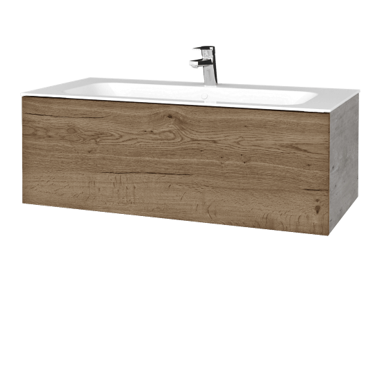 Waschtischunterschrank FLAT SZZ 100 (Waschtisch Finion)  - D01 Beton - D21 Tobacco