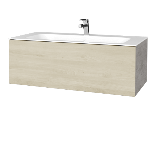 Waschtischunterschrank FLAT SZZ 100 (Waschtisch Finion)  - D01 Beton - D24 Ohio