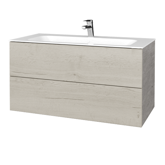 Waschtischunterschrank FLAT SZZ2 100 (Waschtisch Finion)  - D01 Beton - D28 Alberta