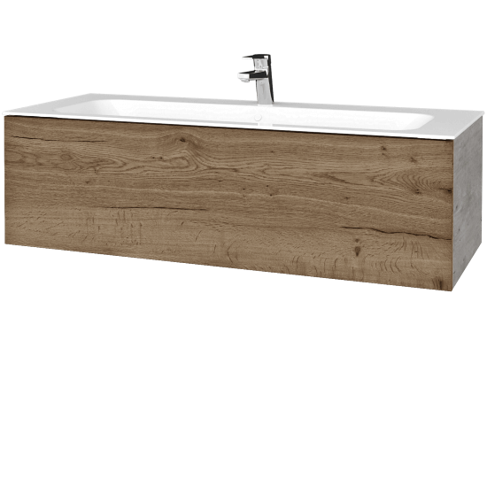 Waschtischunterschrank FLAT SZZ 120 (Waschtisch Finion)  - D01 Beton - D21 Tobacco