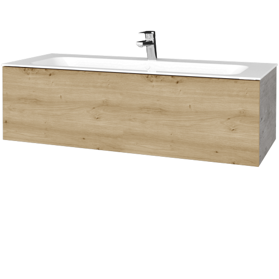 Waschtischunterschrank FLAT SZZ 120 (Waschtisch Finion)  - D01 Beton - D22 Caramel