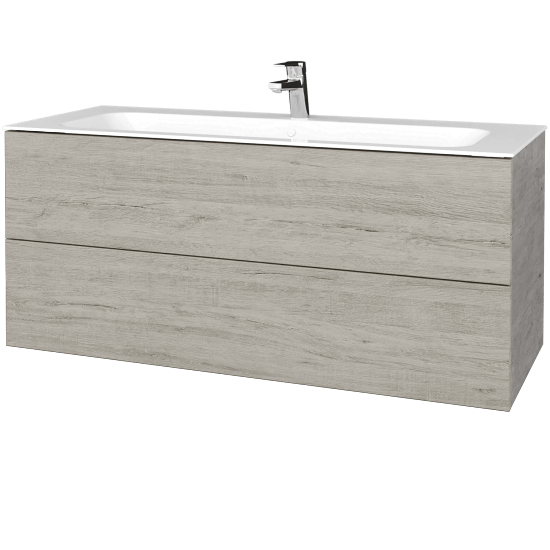 Waschtischunterschrank FLAT SZZ2 120 (Waschtisch Finion)  - D01 Beton - D05 Oregon