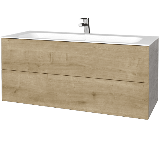 Waschtischunterschrank FLAT SZZ2 120 (Waschtisch Finion)  - D01 Beton - D09 Arlington