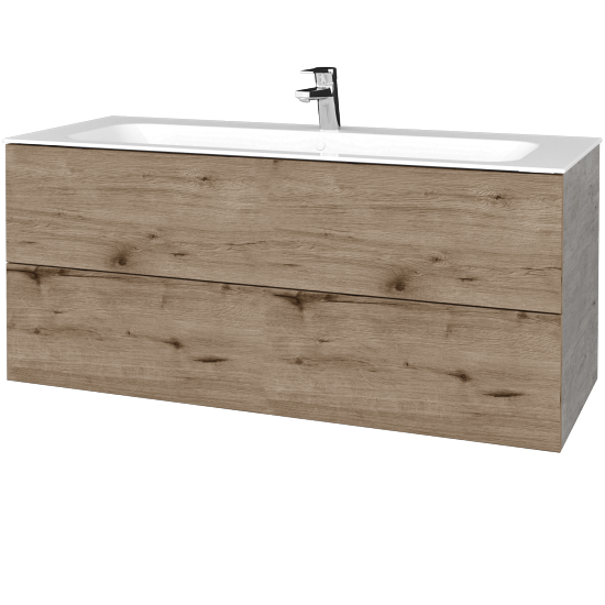 Waschtischunterschrank FLAT SZZ2 120 (Waschtisch Finion)  - D01 Beton - D23 Herkules